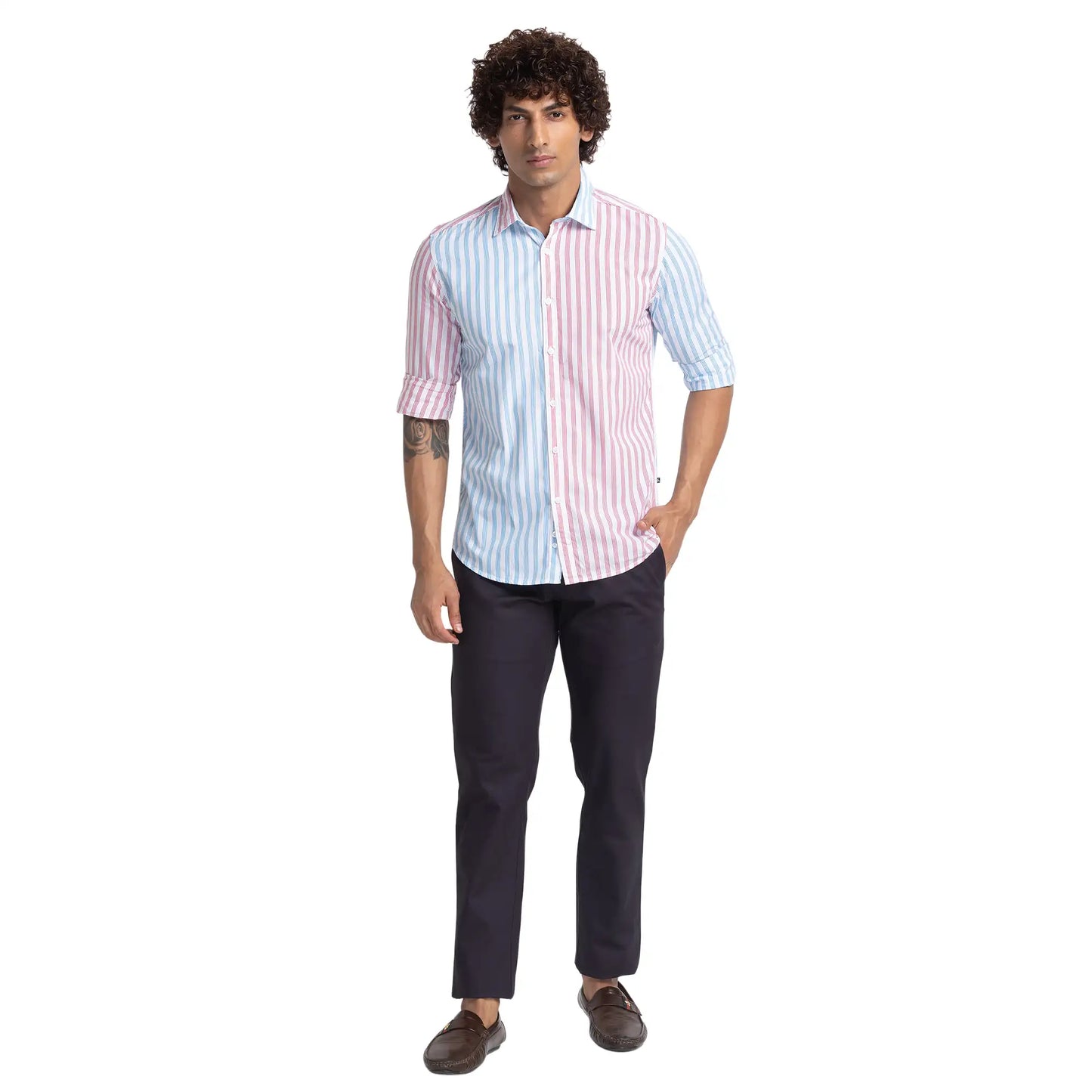 Men Slim Fit White Shirt