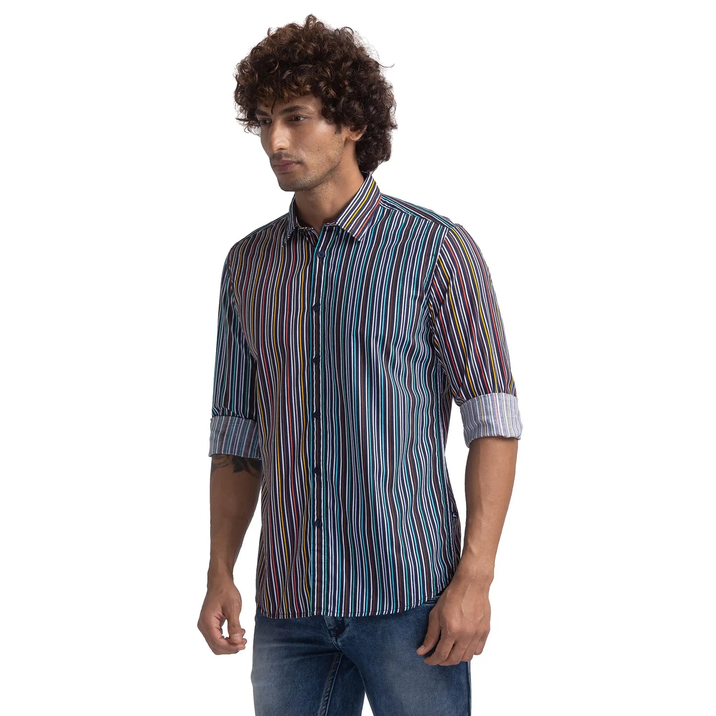 Men Slim Fit Blue Shirt