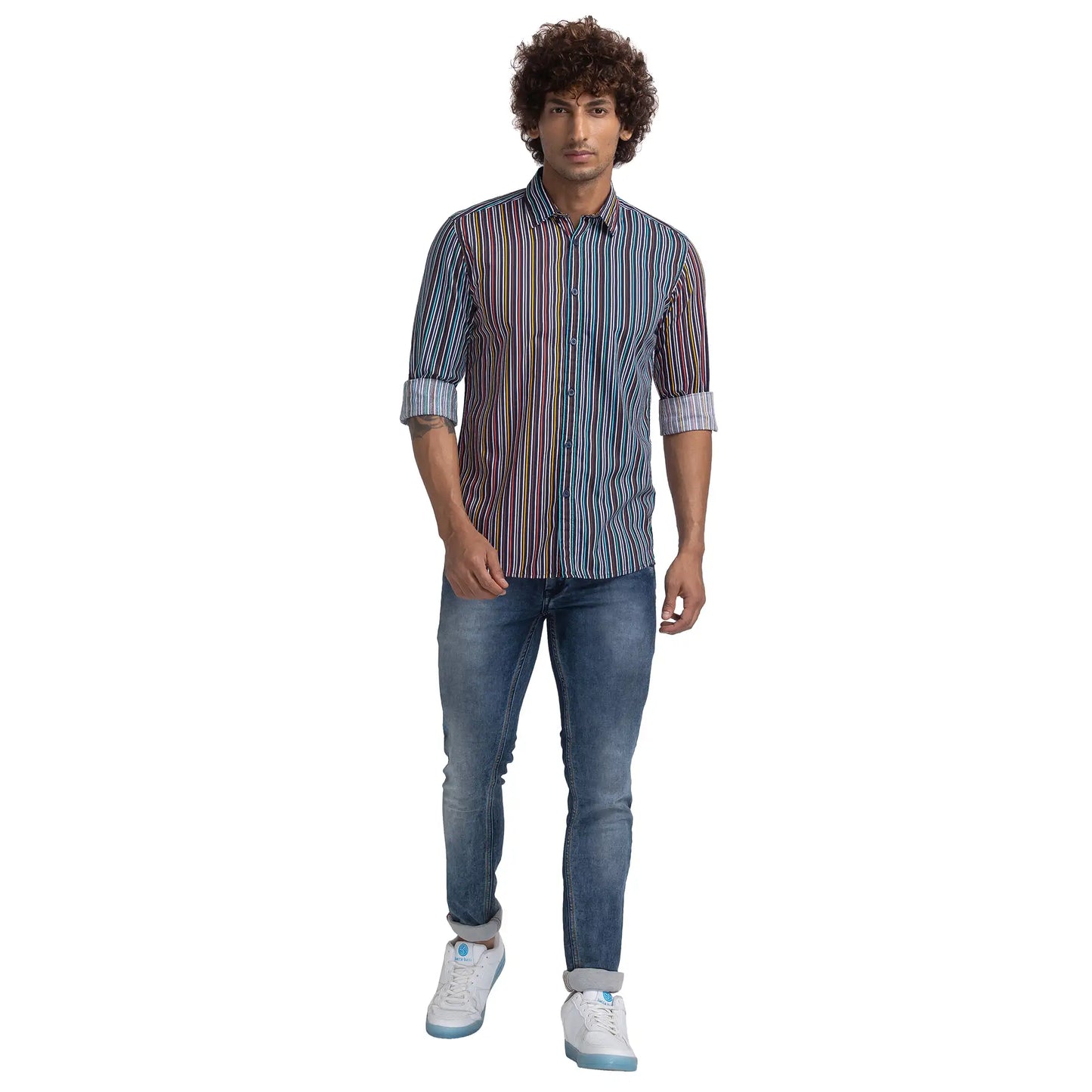 Men Slim Fit Blue Shirt