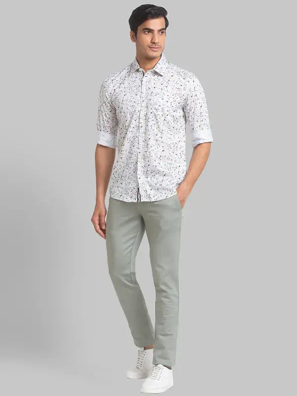 Men Slim Fit Green Shirt