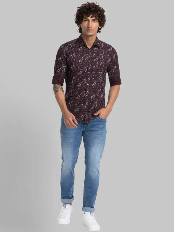 Men Slim Fit Green Shirt