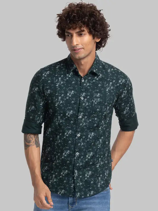 Men Slim Fit Yellow Shirt