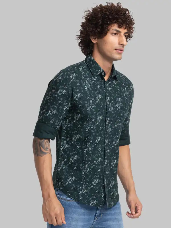 Men Slim Fit Yellow Shirt