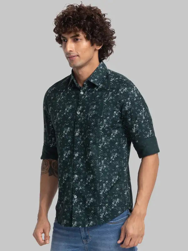 Men Slim Fit Yellow Shirt