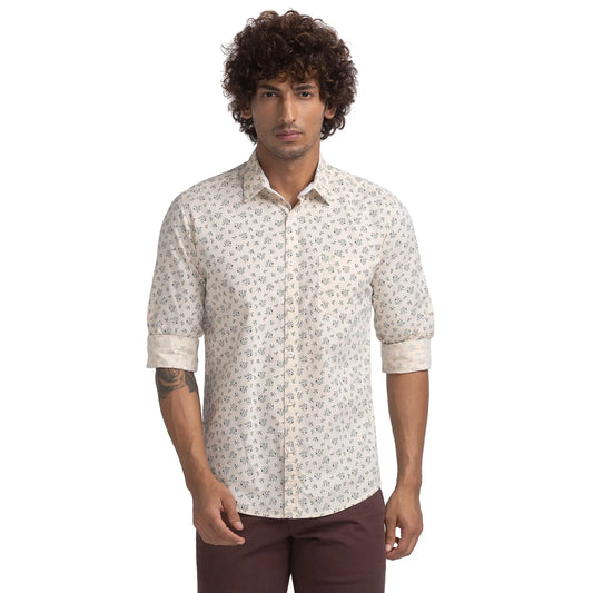 Men Slim Fit Green Shirt