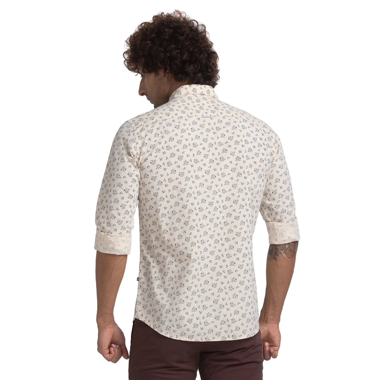 Men Slim Fit Green Shirt