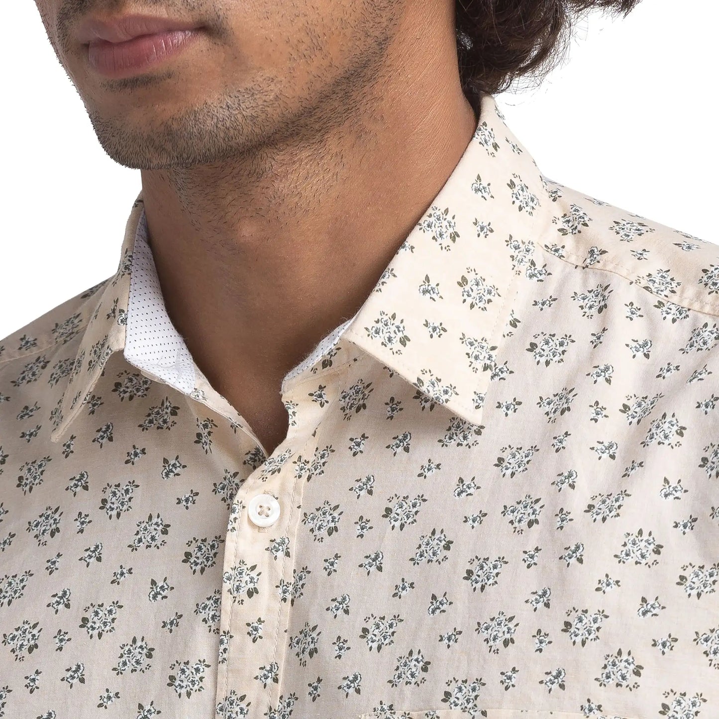 Men Slim Fit Green Shirt