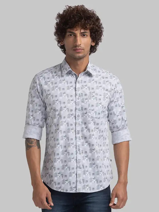 Men Slim Fit White Shirt