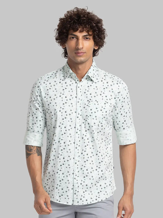 Parx Men Fawn Print Slim Fit Cotton Full Sleeve Shirts