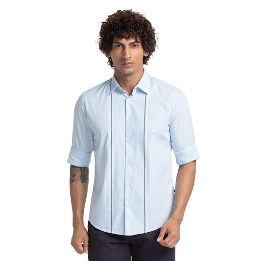 Men Slim Fit Yellow Shirt