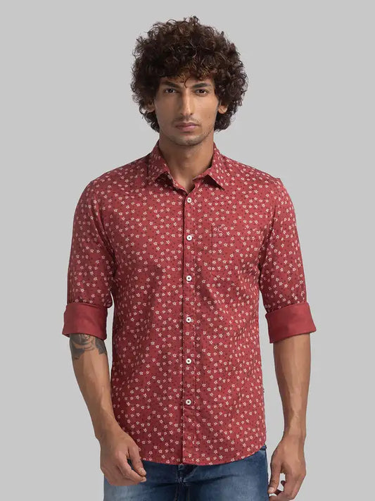 Men Slim Fit Yellow Shirt