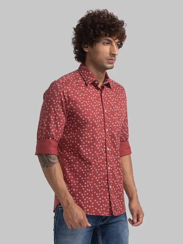 Men Slim Fit Yellow Shirt