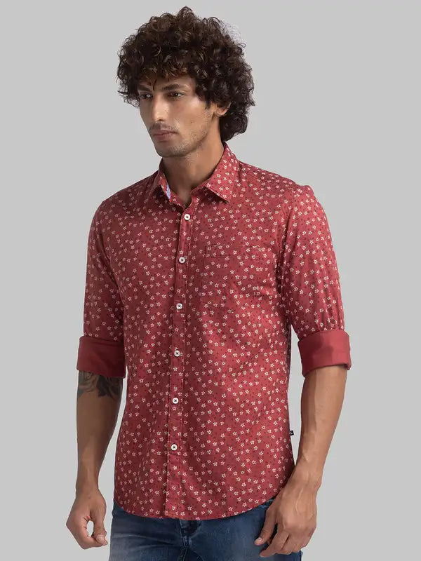 Men Slim Fit Yellow Shirt