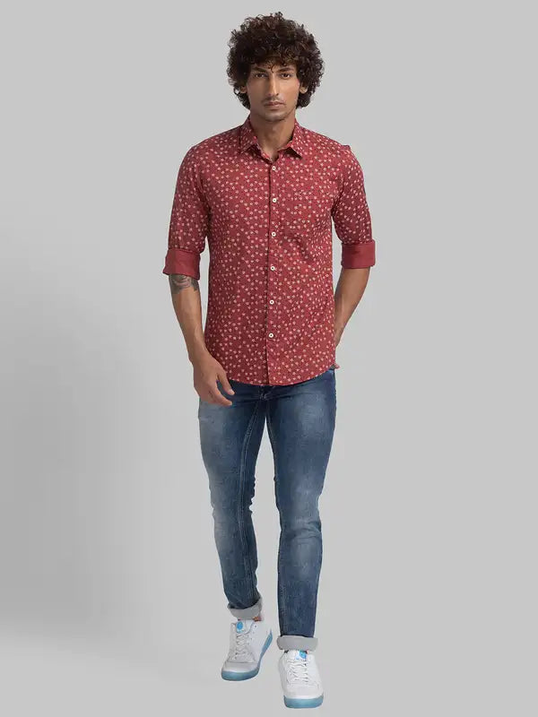 Men Slim Fit Yellow Shirt