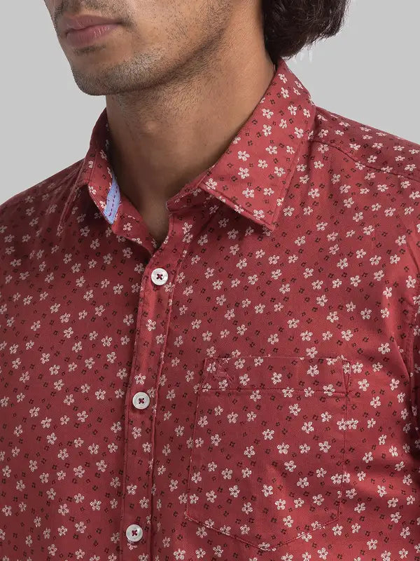 Men Slim Fit Yellow Shirt