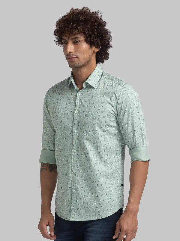 Men Slim Fit Blue Shirt