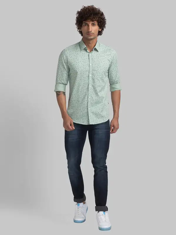 Men Slim Fit Blue Shirt