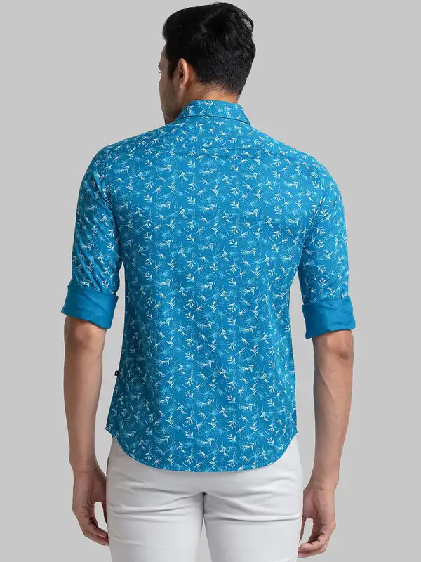 Men Slim Fit Blue Shirt