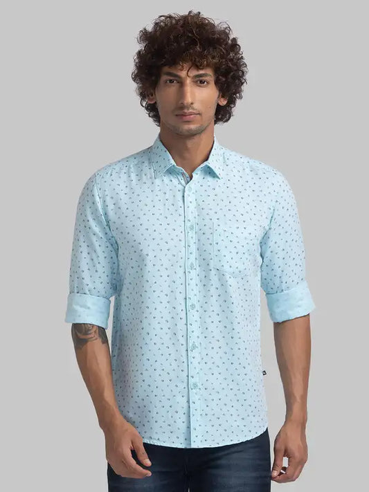 Men Slim Fit Yellow Shirt