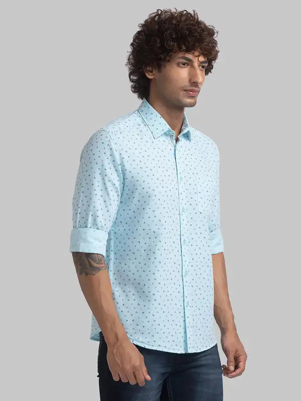 Men Slim Fit Yellow Shirt