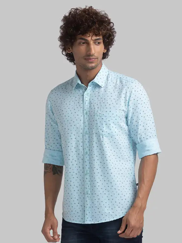 Men Slim Fit Yellow Shirt