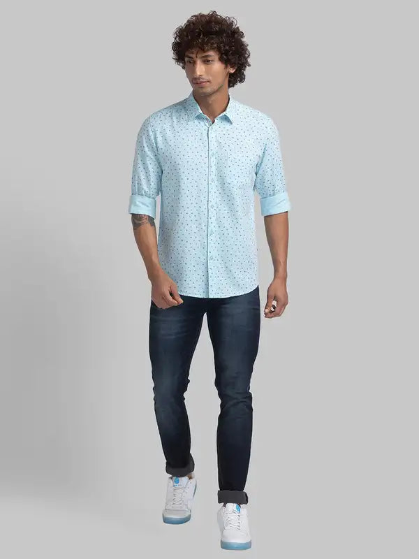 Men Slim Fit Yellow Shirt