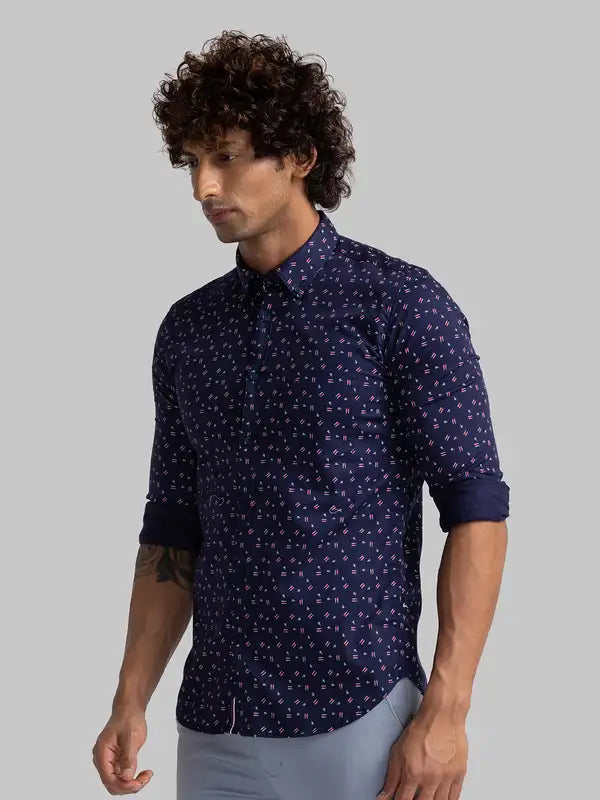 Men Slim Fit Blue Shirt