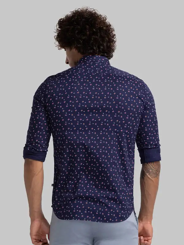 Men Slim Fit Blue Shirt