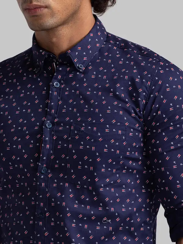 Men Slim Fit Blue Shirt