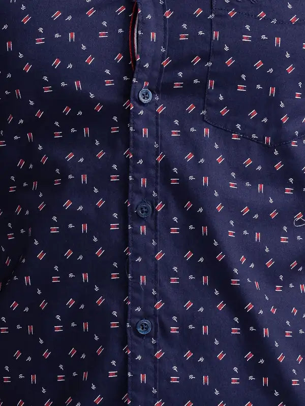 Men Slim Fit Blue Shirt