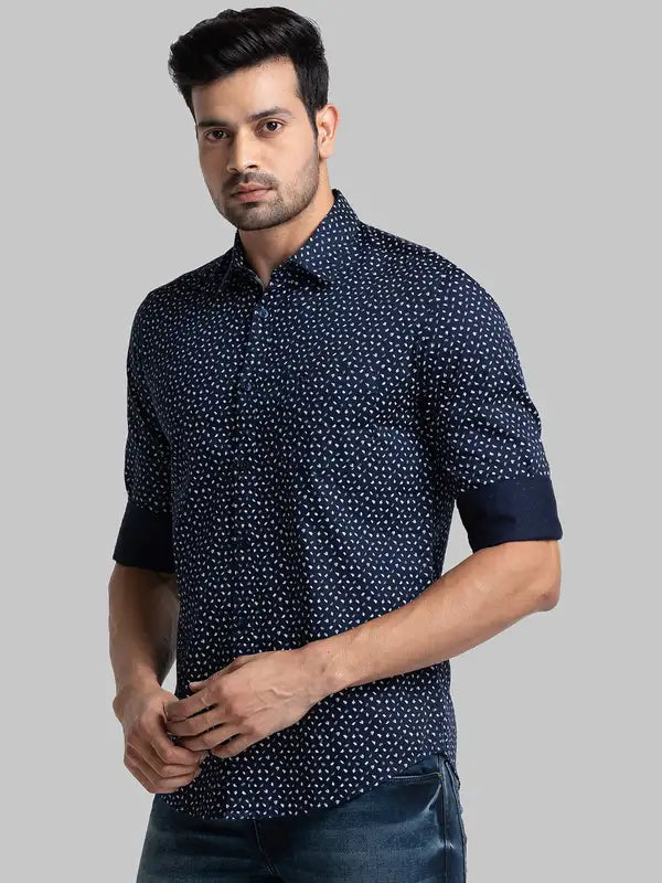 Men Slim Fit Blue Shirt