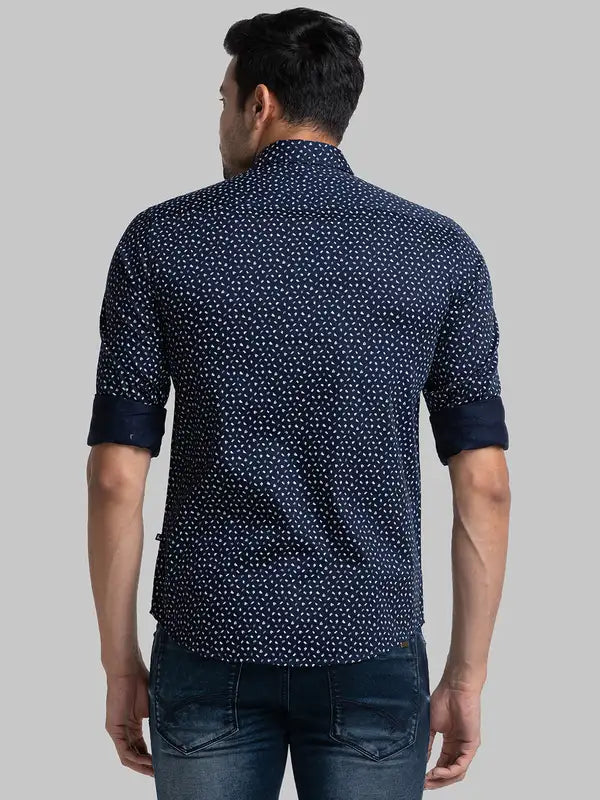 Men Slim Fit Blue Shirt