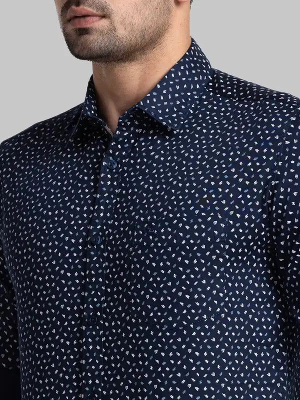 Men Slim Fit Blue Shirt