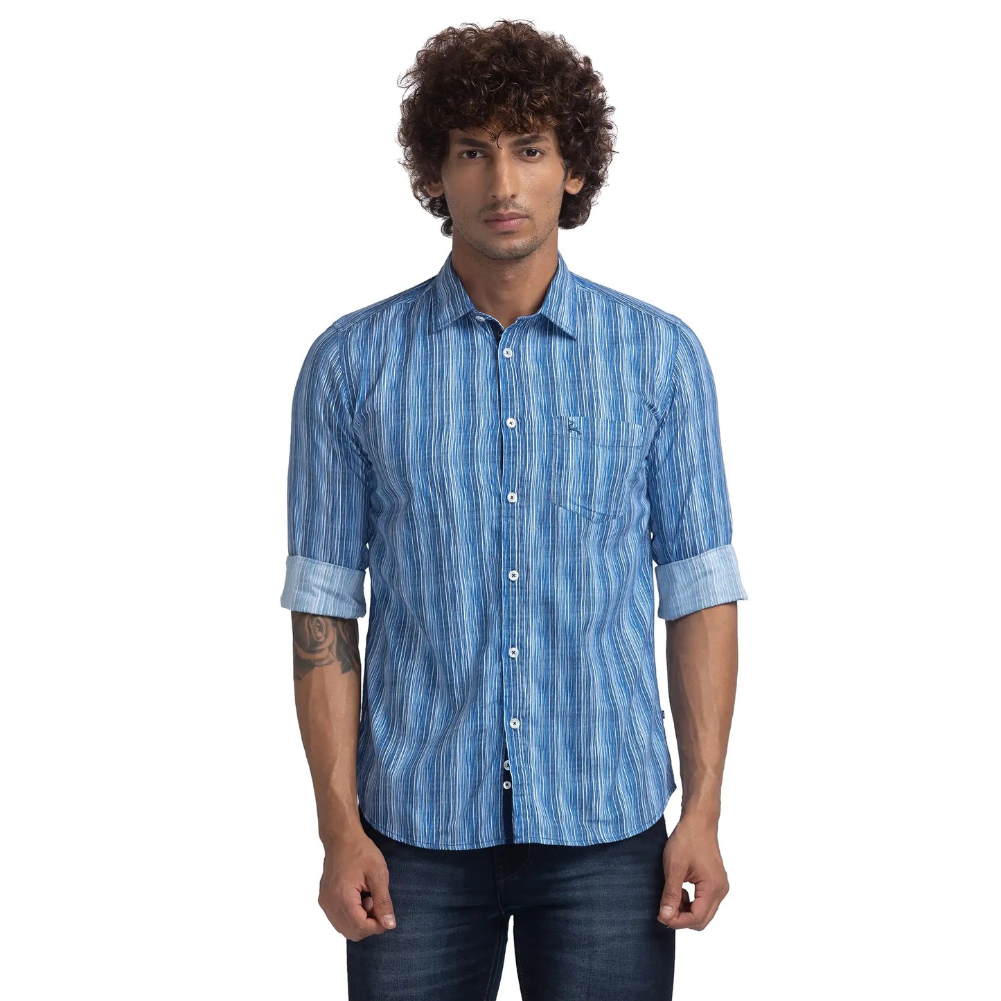 Men Slim Fit White Shirt