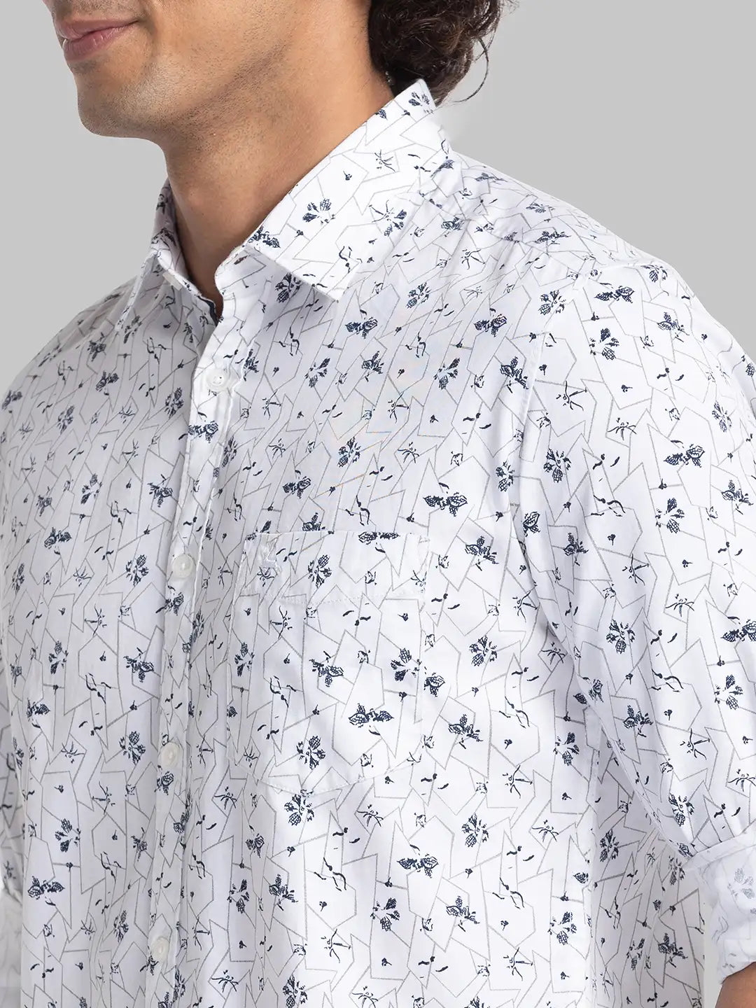 Parx Men Blue Checks Slim Fit Cotton Full Sleeve Shirts