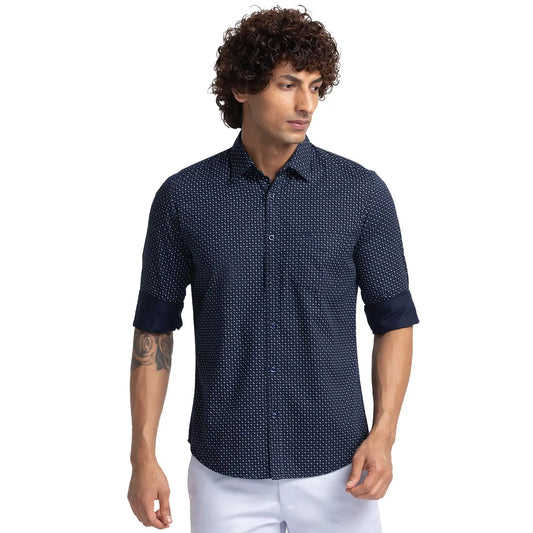 Men Slim Fit Black Shirt