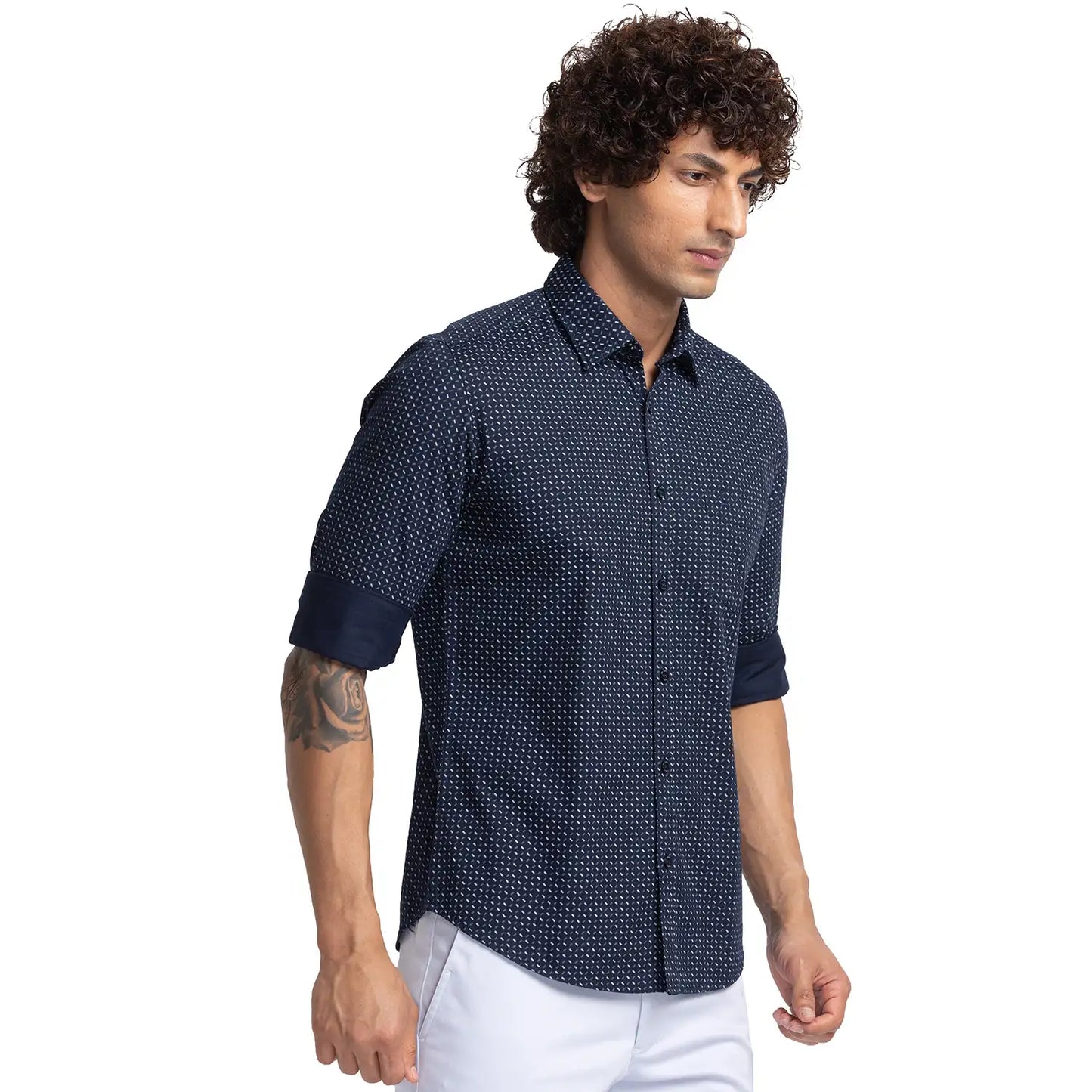 Men Slim Fit Black Shirt