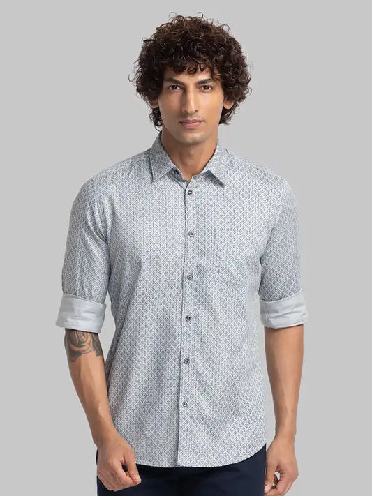 Men Slim Fit Blue Shirt