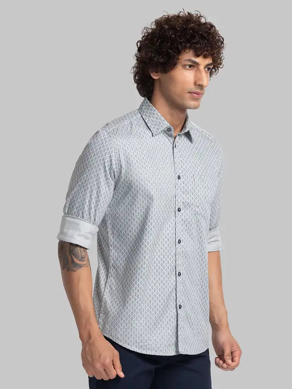 Men Slim Fit Blue Shirt