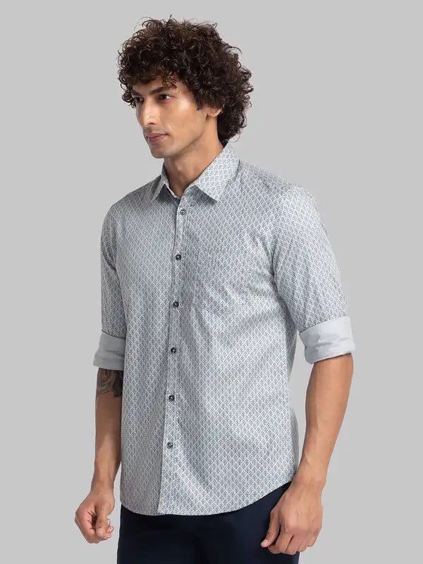Men Slim Fit Blue Shirt