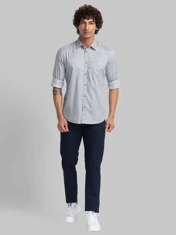 Men Slim Fit Blue Shirt