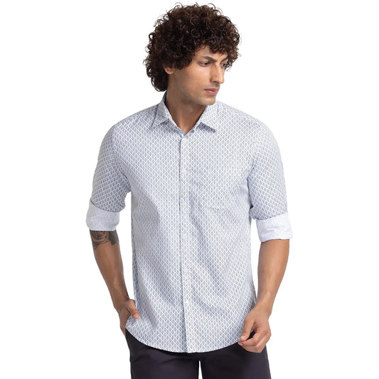 Men Slim Fit Blue Shirt