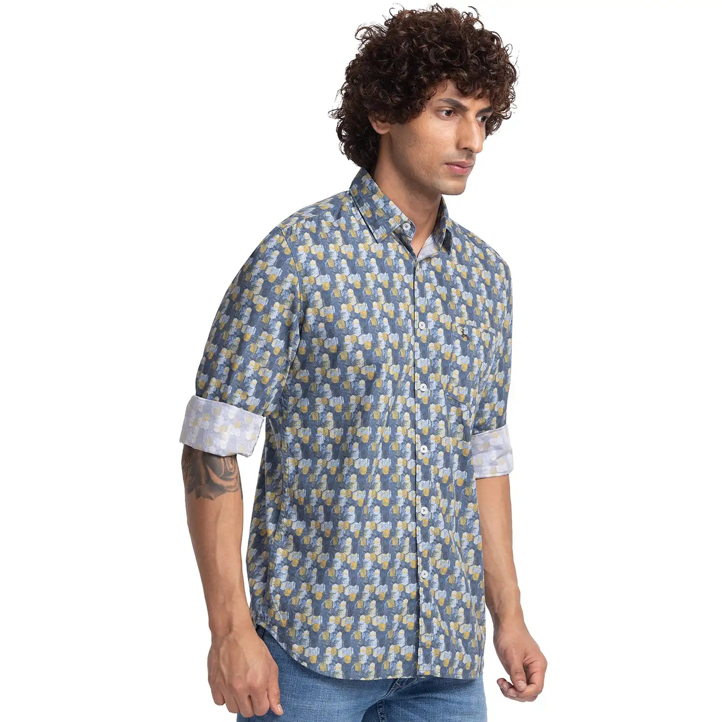 Men Slim Fit White Shirt
