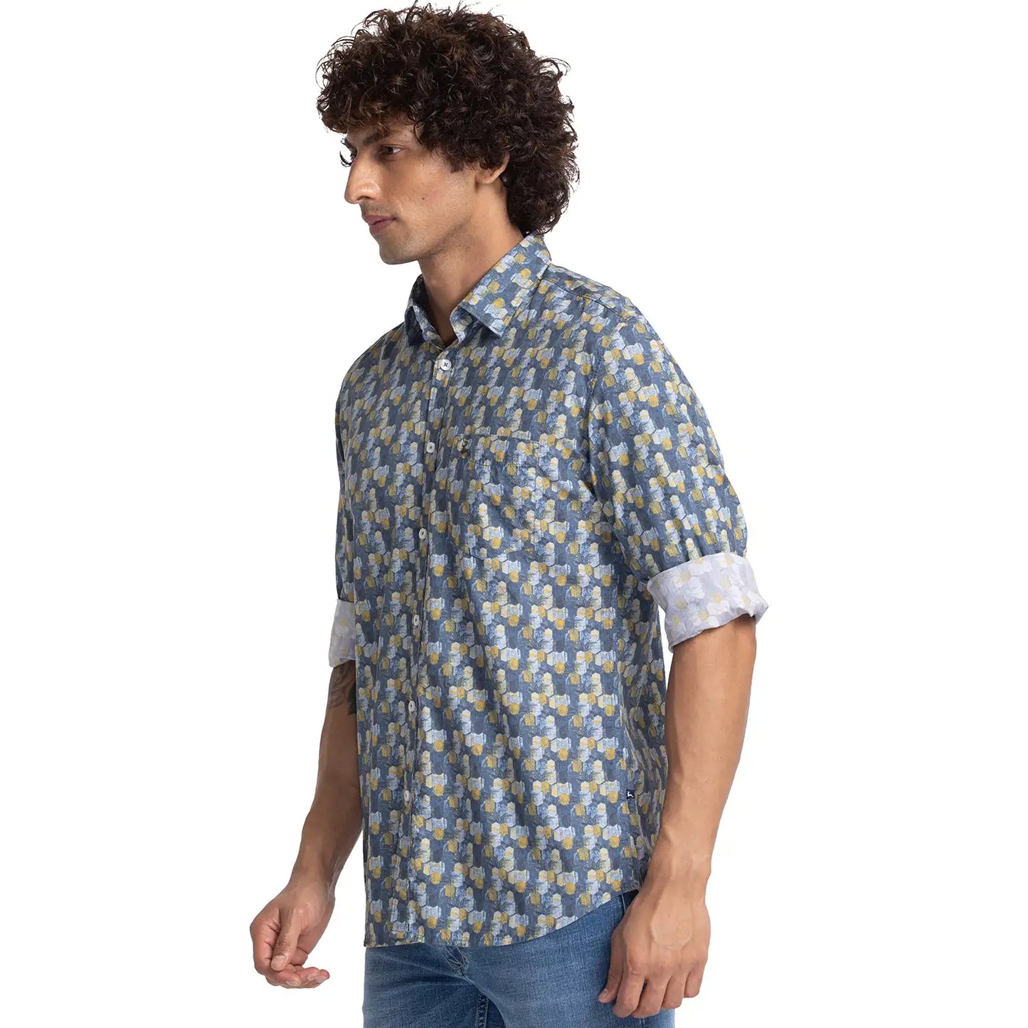 Men Slim Fit White Shirt