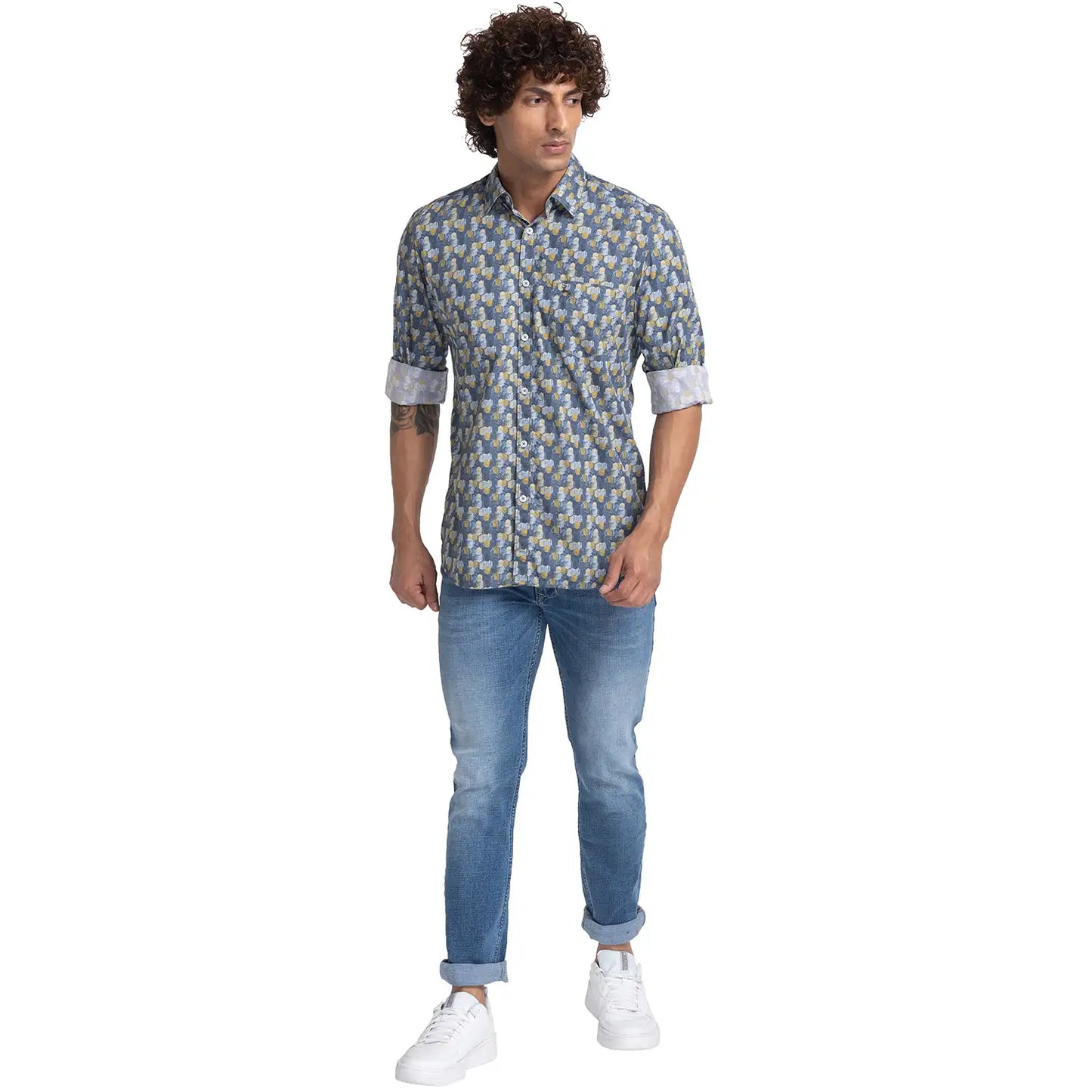Men Slim Fit White Shirt