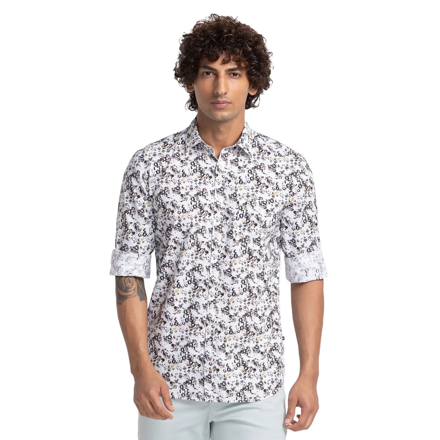 Men Slim Fit Blue Shirt