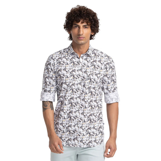 Men Slim Fit Blue Shirt