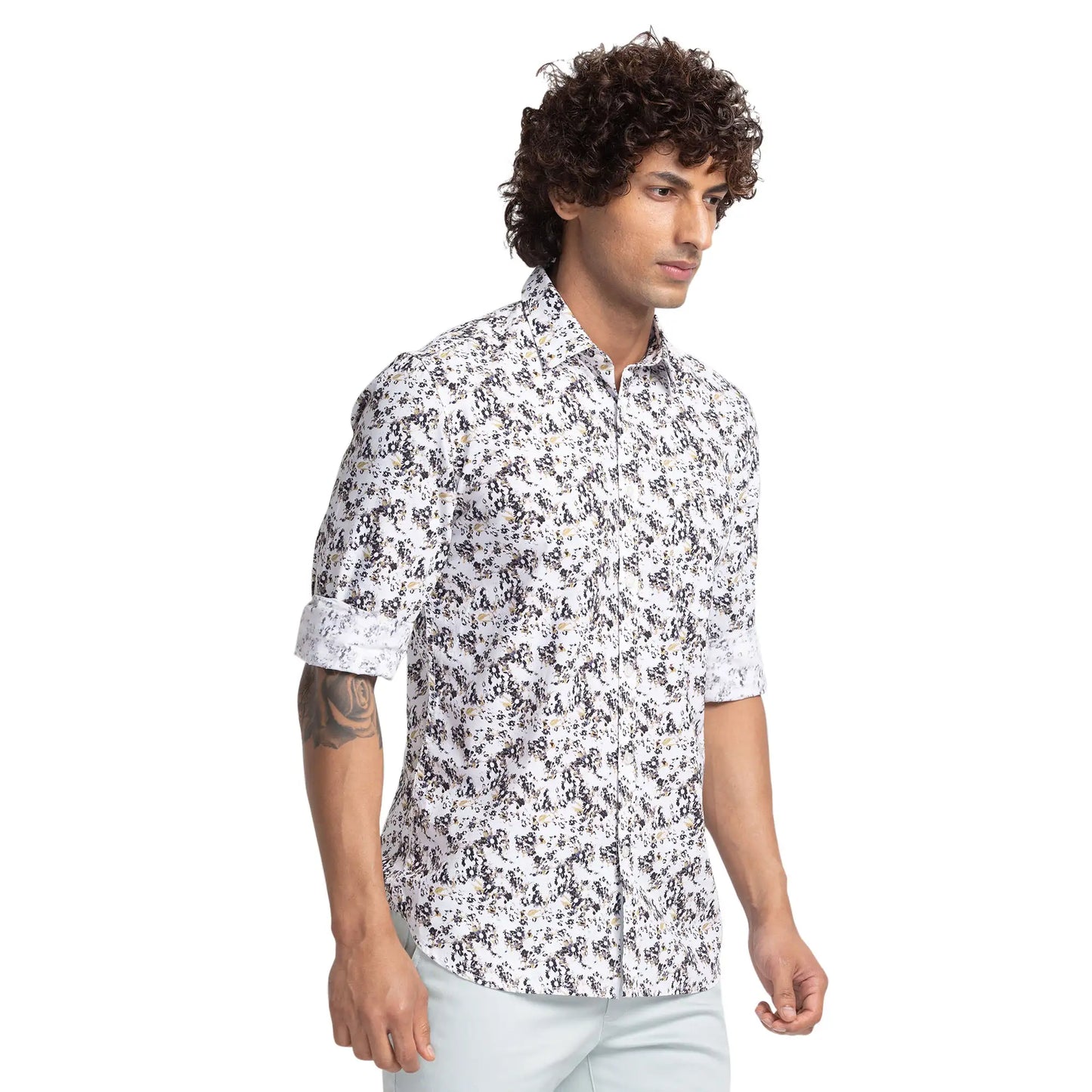 Men Slim Fit Blue Shirt