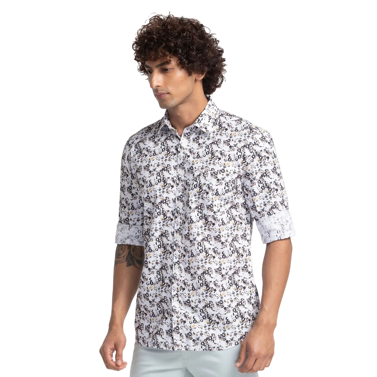 Men Slim Fit Blue Shirt