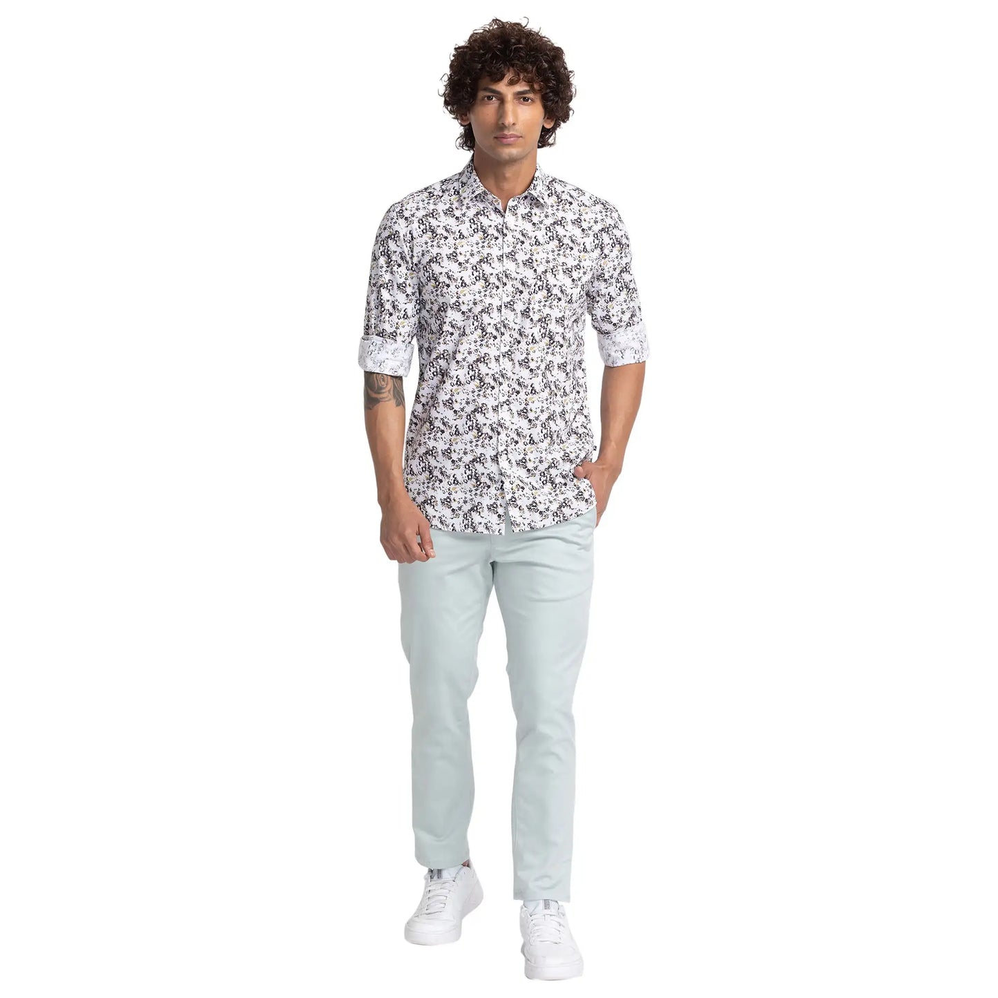 Men Slim Fit Blue Shirt